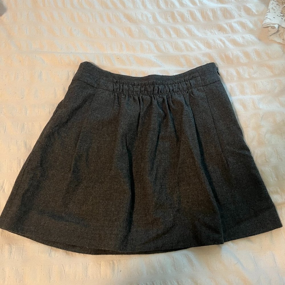J. Crew Grey Wool A-Line Skirt